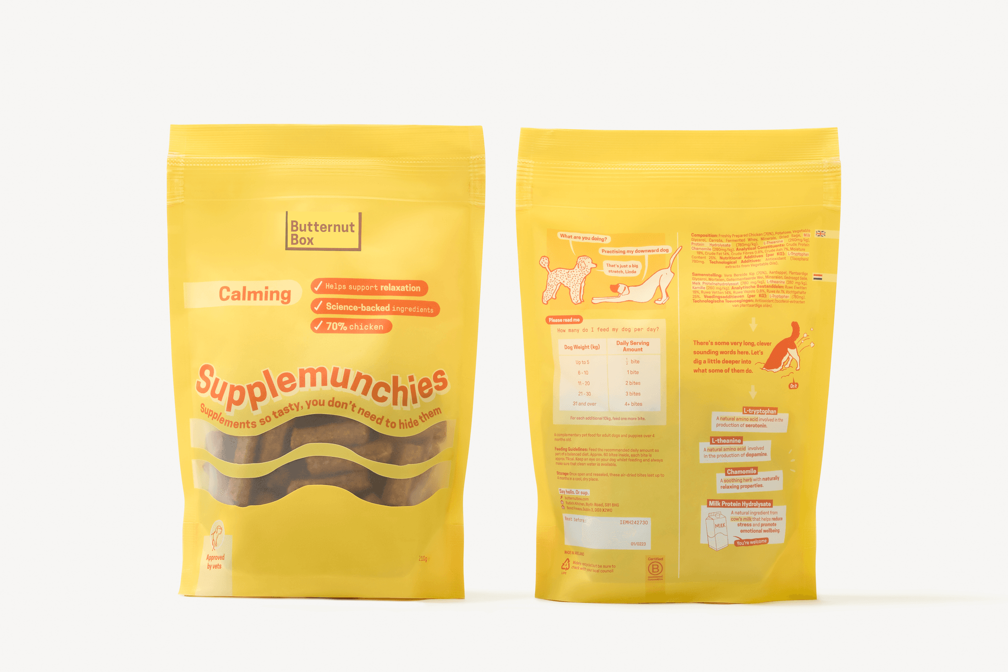Calming treat packaging